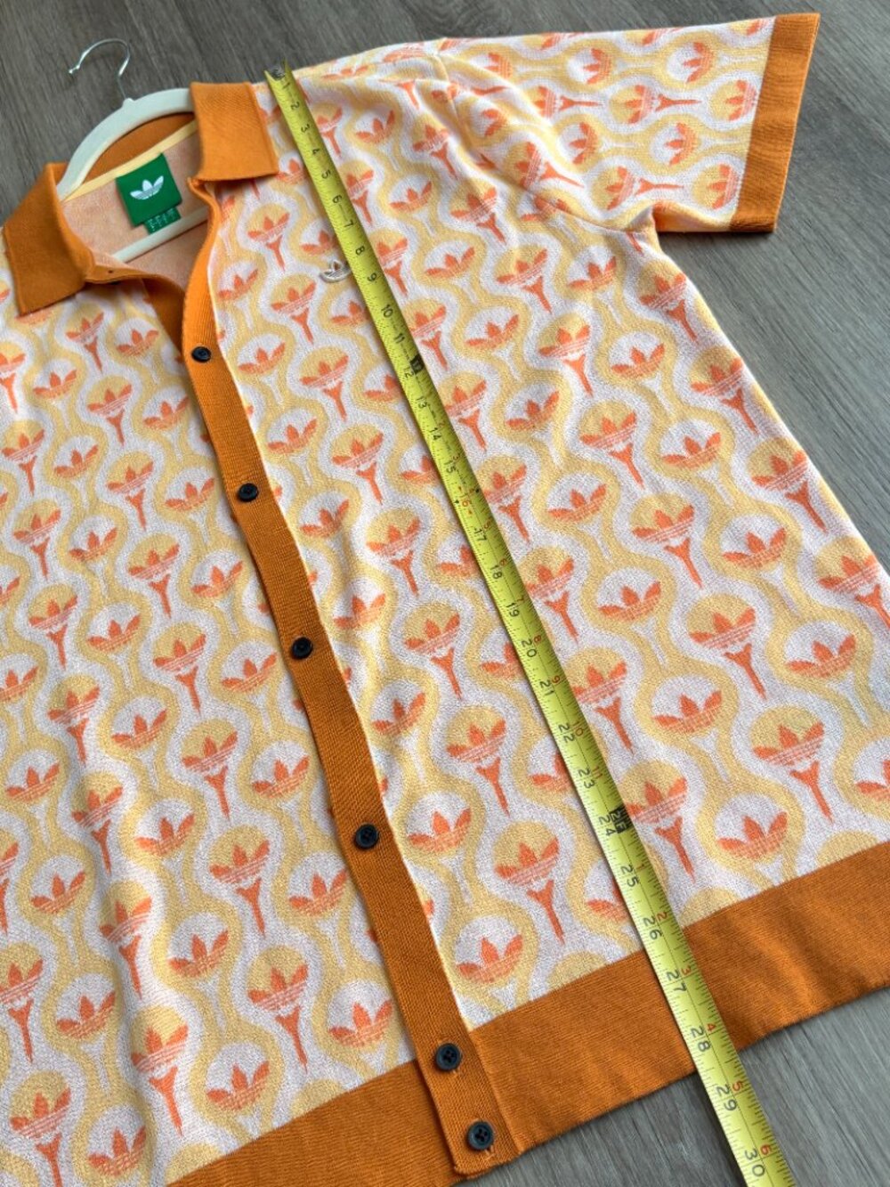 Adidas Originals Knit Polo Men's Medium in Orange Ice Tangerine - Picture 6 of 9